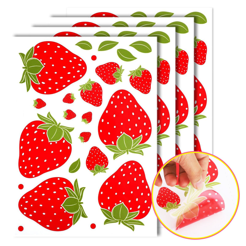 Commercial Kitchen Wall Panels - Transparent Strawberry Wall Stickers Are Removable
