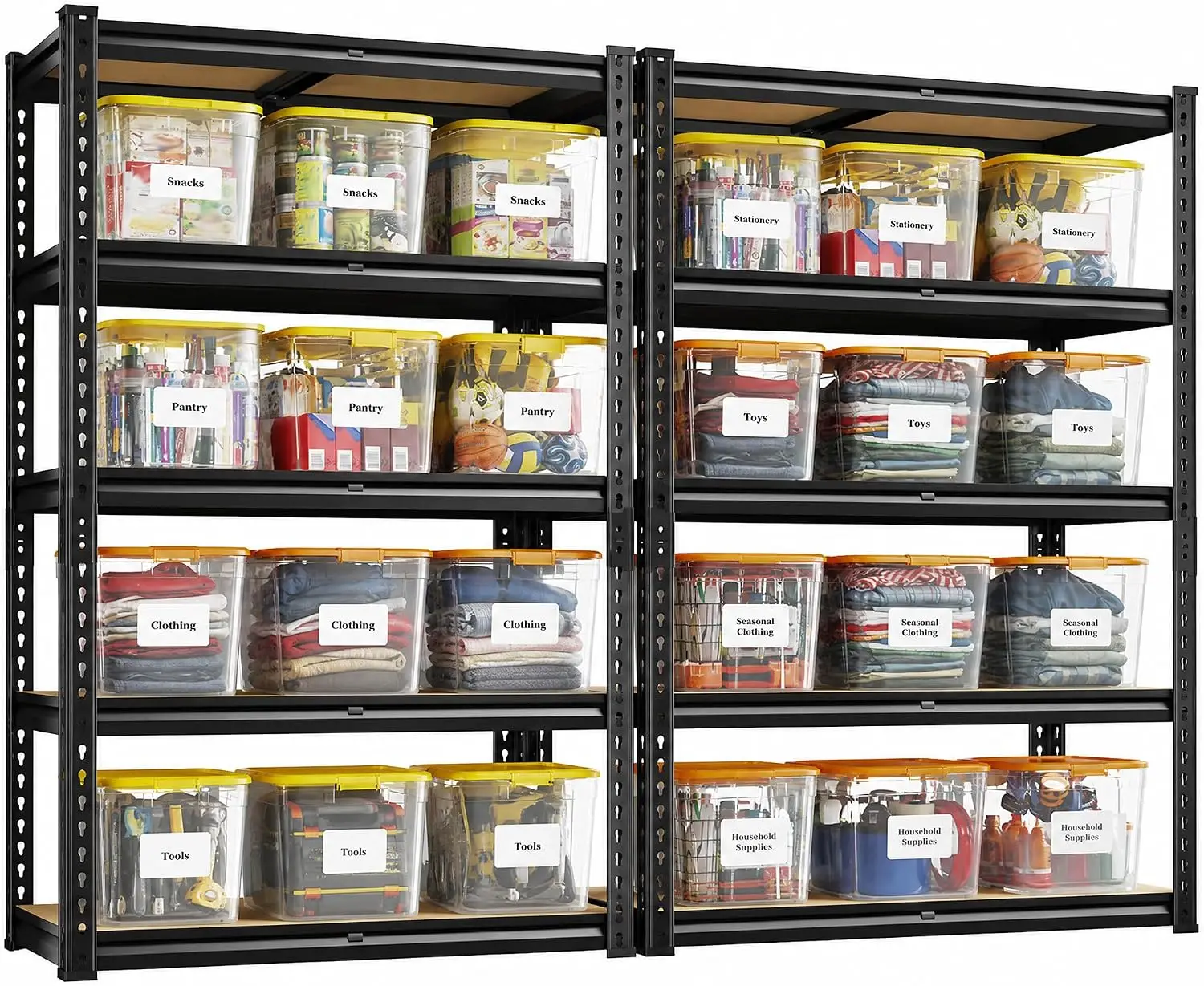 Commercial Kitchen Warehouse - 2PCS Storage Shelves,5 Tier Garage Shelving