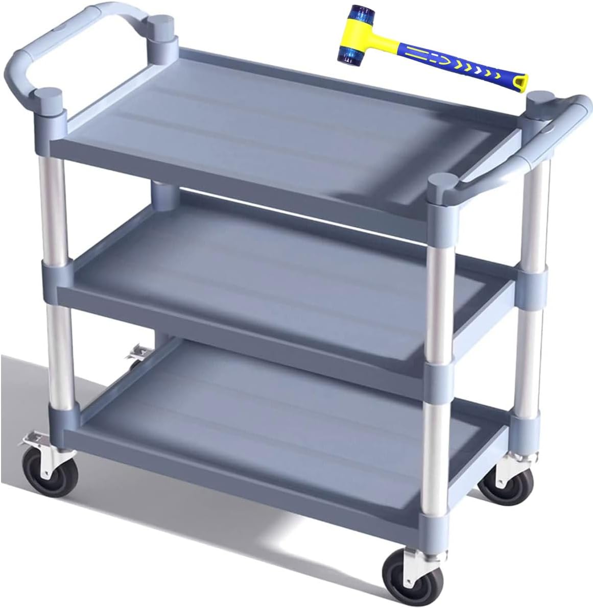 Commercial Kitchen Warehouse - Large Heavy-Duty Grey Wheeled Utility Service