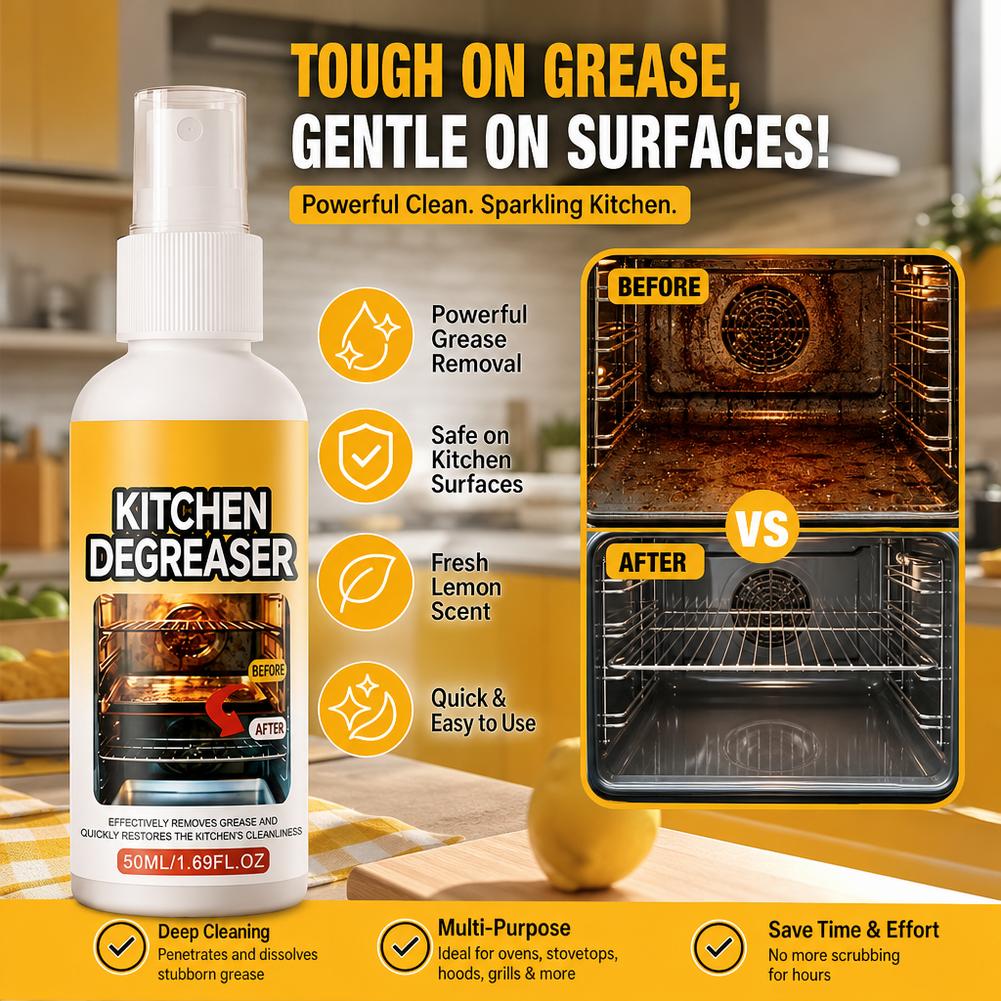 Commercial Kitchen Grease Cleaner - Multi Material Safe Kitchen Degreaser Cleaner