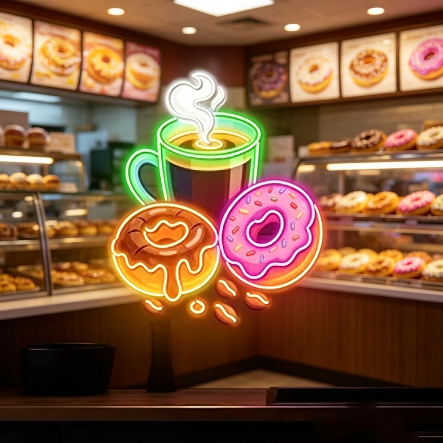 Donuts LED Neon Sign USB Power - Commercial Kitchen Light ulasan dan harga