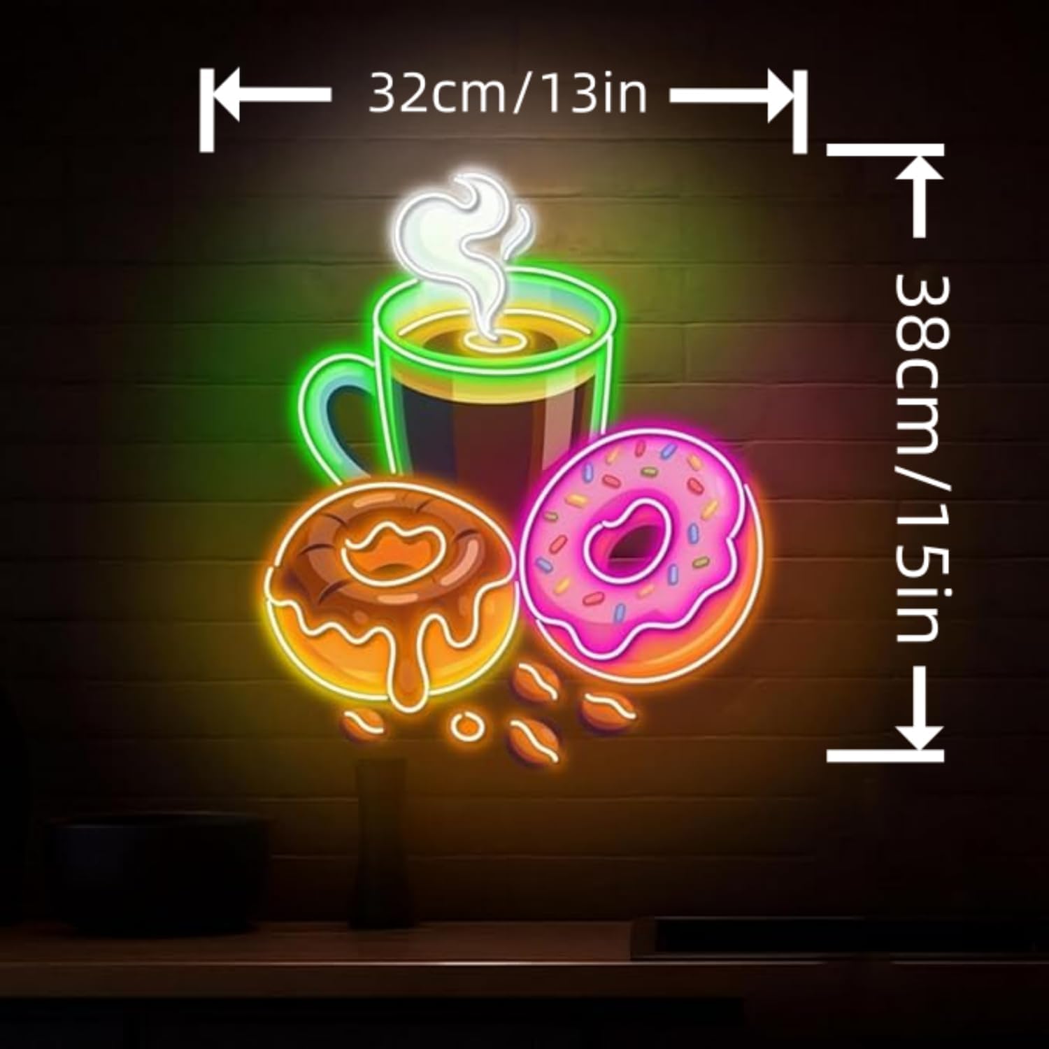 Donuts LED Neon Sign USB Power - Commercial Kitchen Light ulasan dan harga