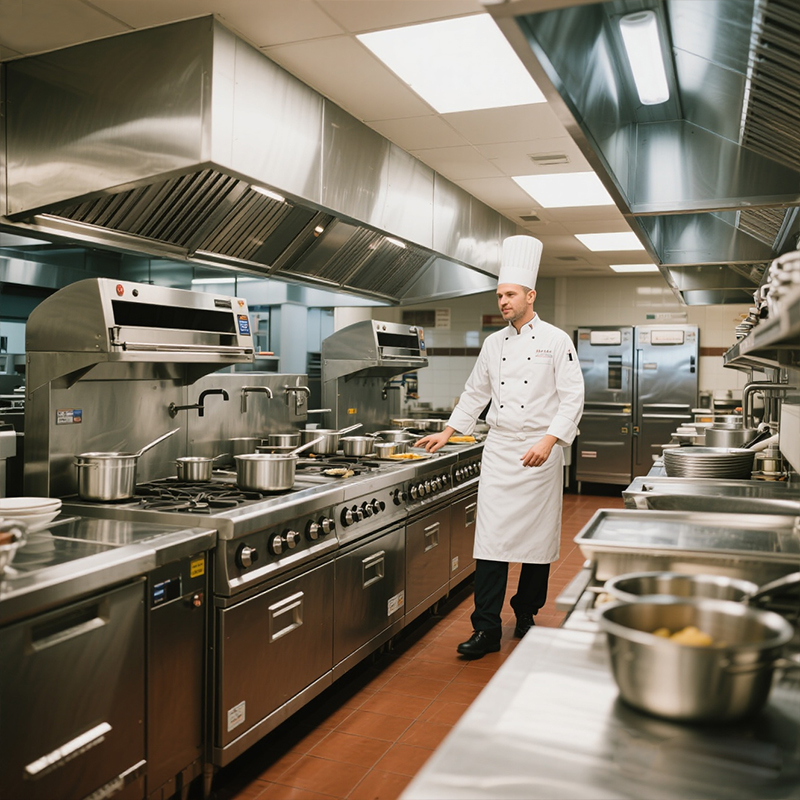 Stainless Steel Fast Food Equi - Commercial Kitchen Gas Line ulasan dan harga