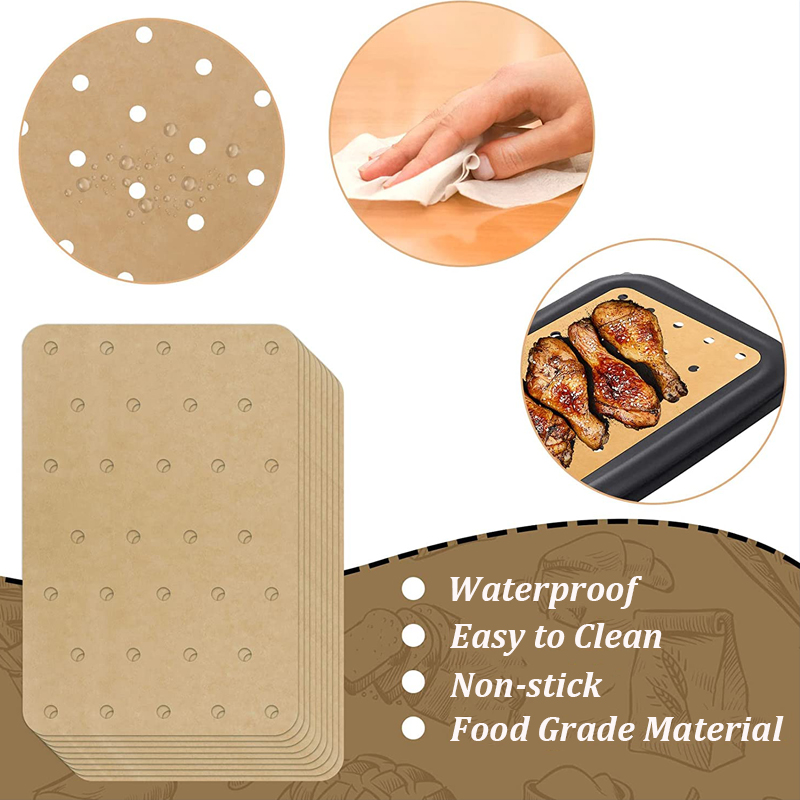 100Pcs Air Fryer Paper Disposa - Commercial Kitchen Steamer ulasan dan harga