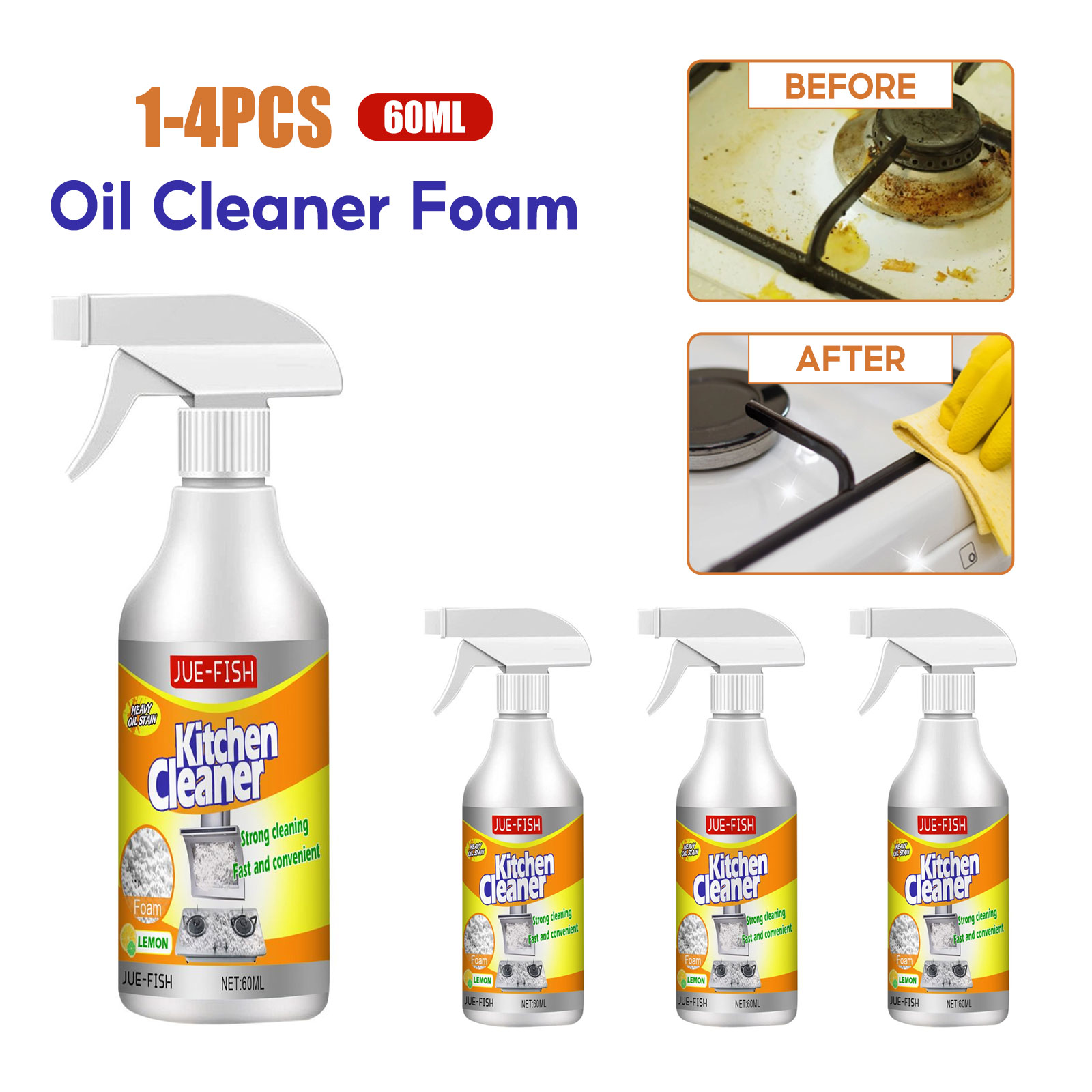 Oil Cleaner Bubble Spray Remov - Commercial Kitchen Grease Cleaner ulasan dan harga