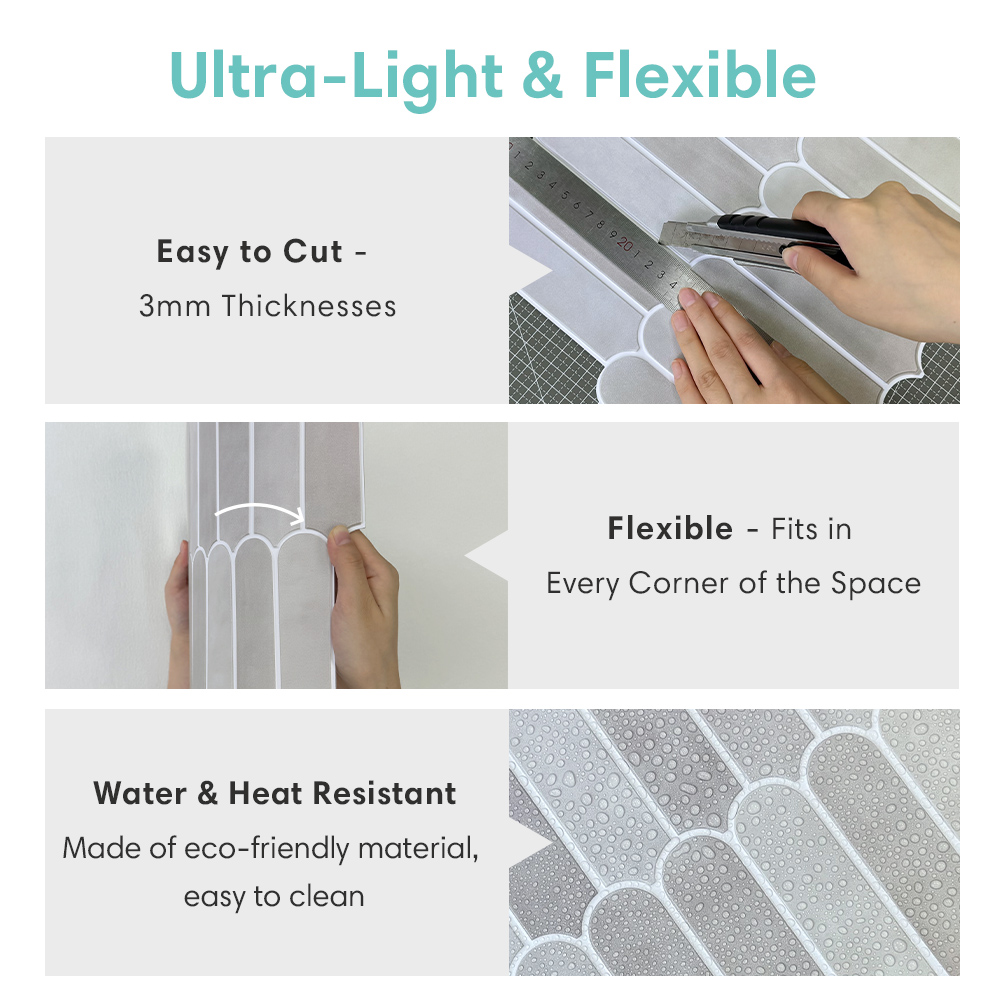 5/10/20PCS 3D Fish Scale Peel  - Commercial Kitchen Wall Panels ulasan dan harga