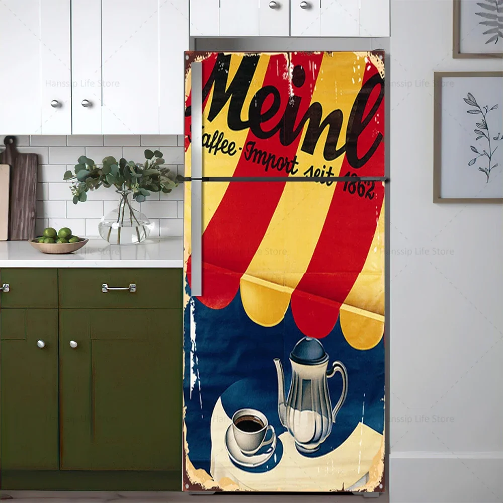 Retro Coffee Background Fridge - Commercial Kitchen Wall Panels ulasan dan harga