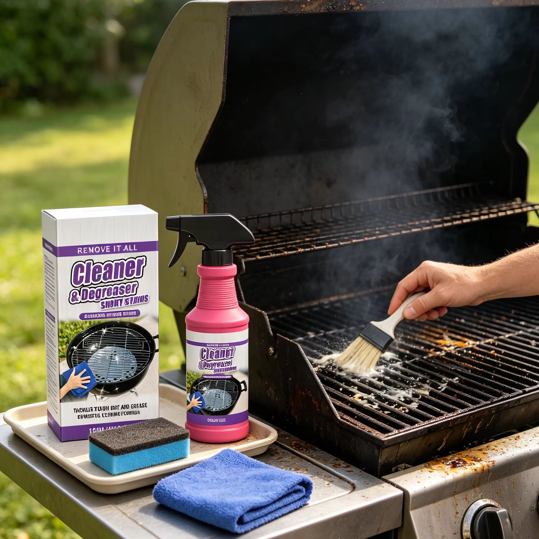 BBQ Grill Cleaner Grease Smoky - Commercial Kitchen Grease Cleaner ulasan dan harga