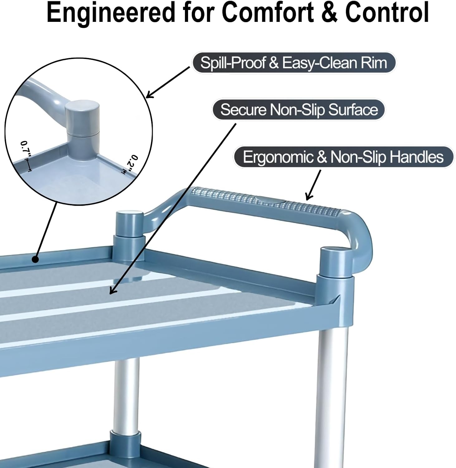 3-Tier Rolling Utility Service - Commercial Kitchen Warehouse ulasan dan harga