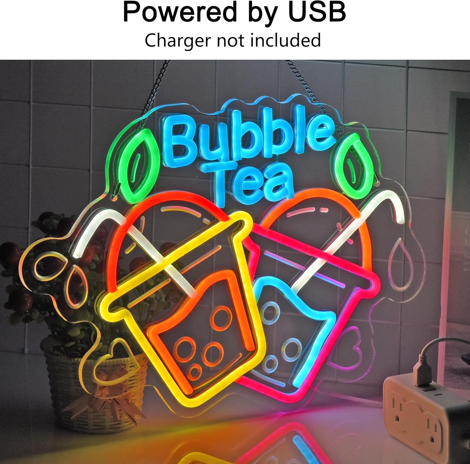 Bubble Tea Neon Sign USB Led L - Commercial Kitchen Light ulasan dan harga