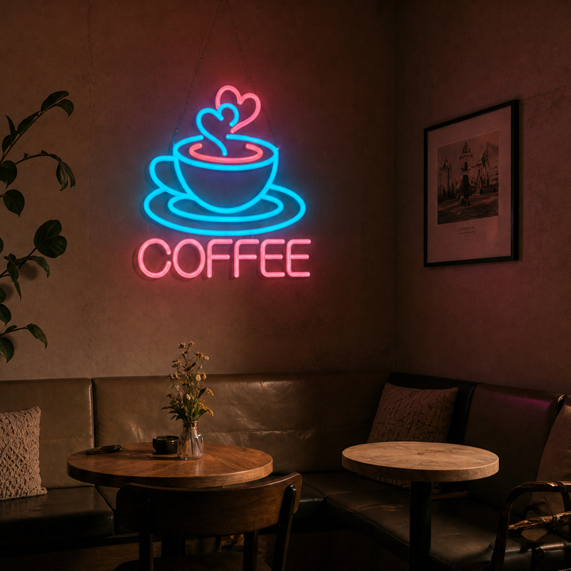 Coffee Neon Sign LED Neon Ligh - Commercial Kitchen Light ulasan dan harga