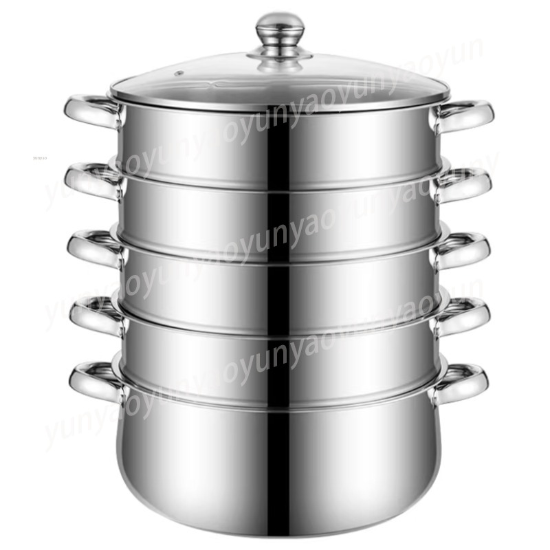 Large Capacity 4-Layer Steamer - Commercial Kitchen Steamer ulasan dan harga