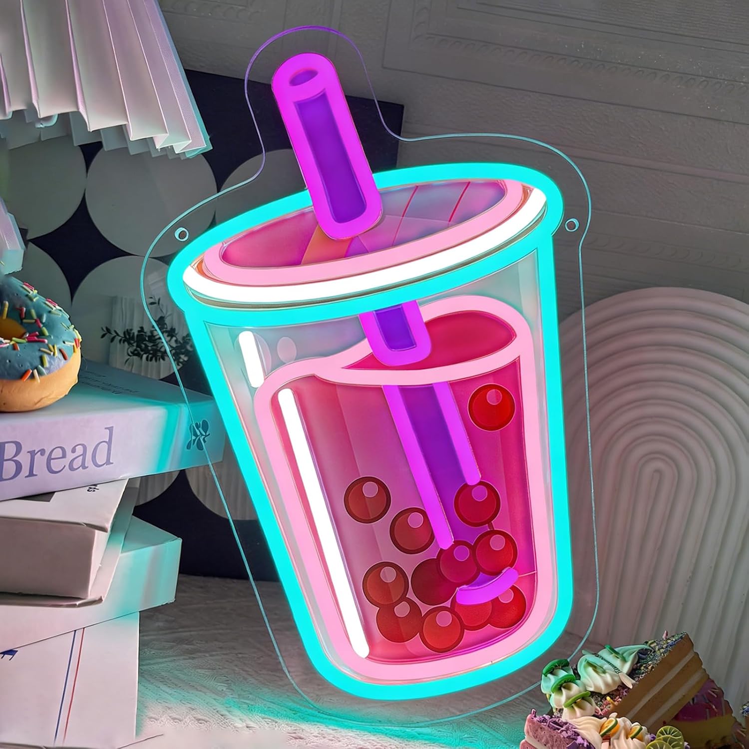 Bubble Tea Neon Sign USB Power - Commercial Kitchen Light ulasan dan harga